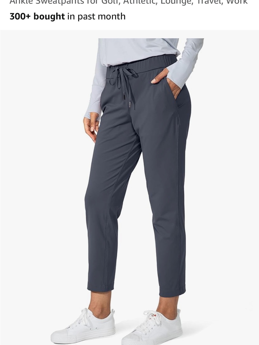 Womens Ankle Jogger Pants - Charcoal